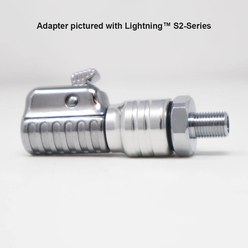 Lightning™ Air Inflator Adapter for Portable Tire Inflators (Schrader Valve to 1/4 inch M-NPT) | Open Flow