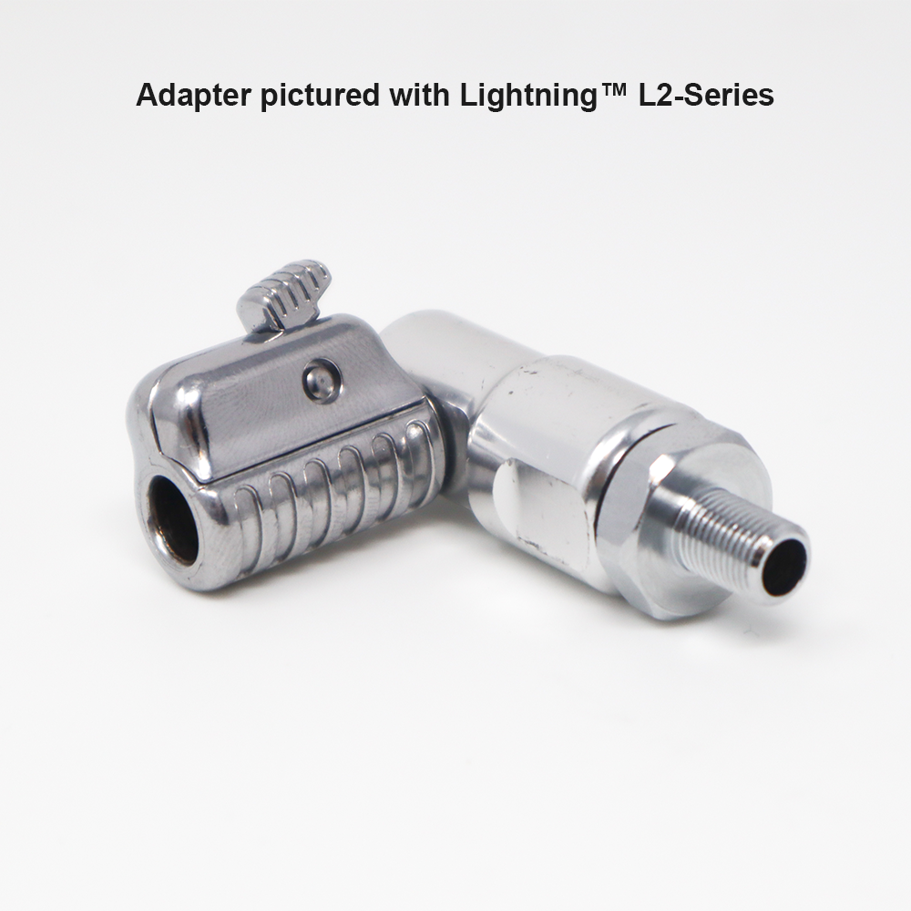 Lightning™ Air Inflator Adapter for Portable Tire Inflators (Schrader Valve to 1/4 inch M-NPT) | Open Flow