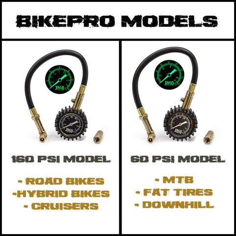 BikePro™ Presta Tire Pressure Gauge - 60 PSI | Presta & Schrader (Mountain Bikes)