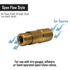 Bike Presta Tire Air Chuck - 1/4" NPT, Open Flow (2 Pack)