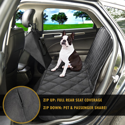ProtectPro™ Dog Car Seat Cover - Heavy Duty, Waterproof, and Scratch Proof Back Seat Protector - Travel Pet Hammock for Car, Truck, and SUV - Universal Fit