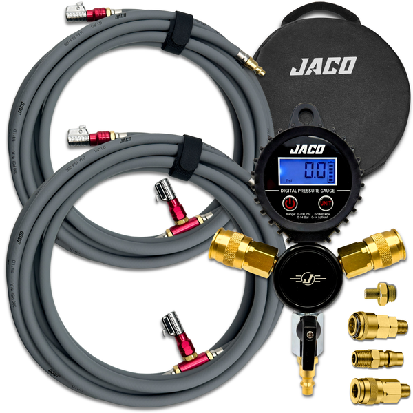 JACO Rapid 4-Tire Inflation/Deflation System with Lightning™ Air Chucks | 4-Way Multi-Tire Inflator/Deflator Hose Kit for Off Road 4x4