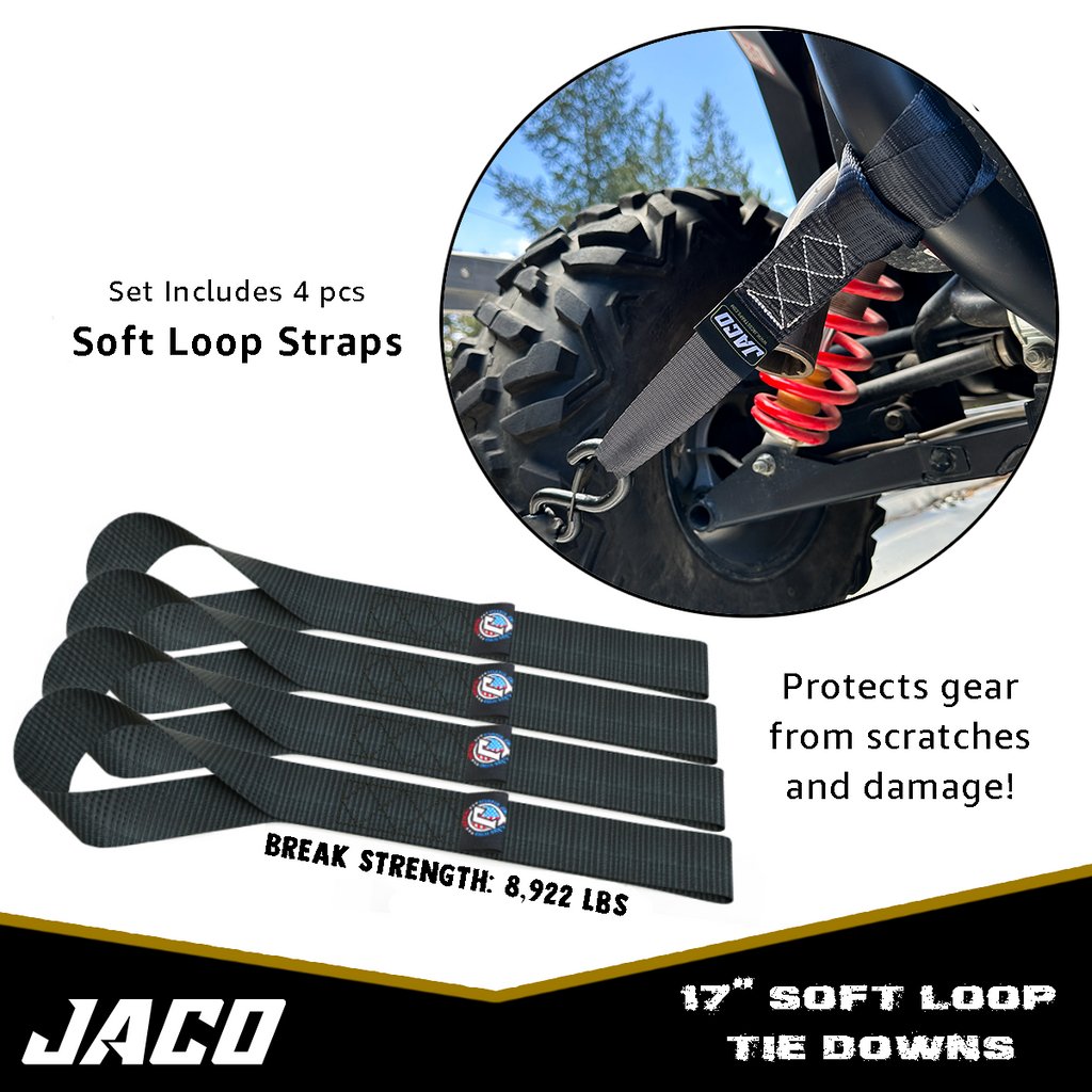 Heavy Duty Ratchet Tie Down Straps with Soft Loops (1.6" x 8 ft) | AAR ...