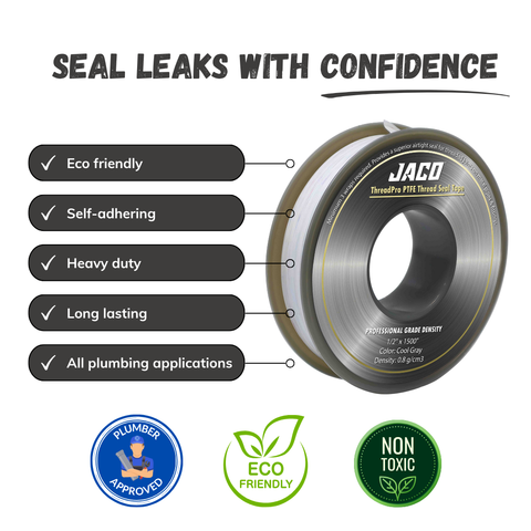 ThreadPro™ PTFE Thread Seal Tape | Professional Grade - 1/2" x 125 ft. (Cool Gray)