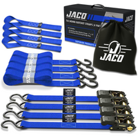 Tie Down Ratchet Straps (4 Pack) - 1 in x 15 ft | AAR Certified Break Strength (1,823 lbs) | Cargo Tie Down Set - Image 21 - JACO