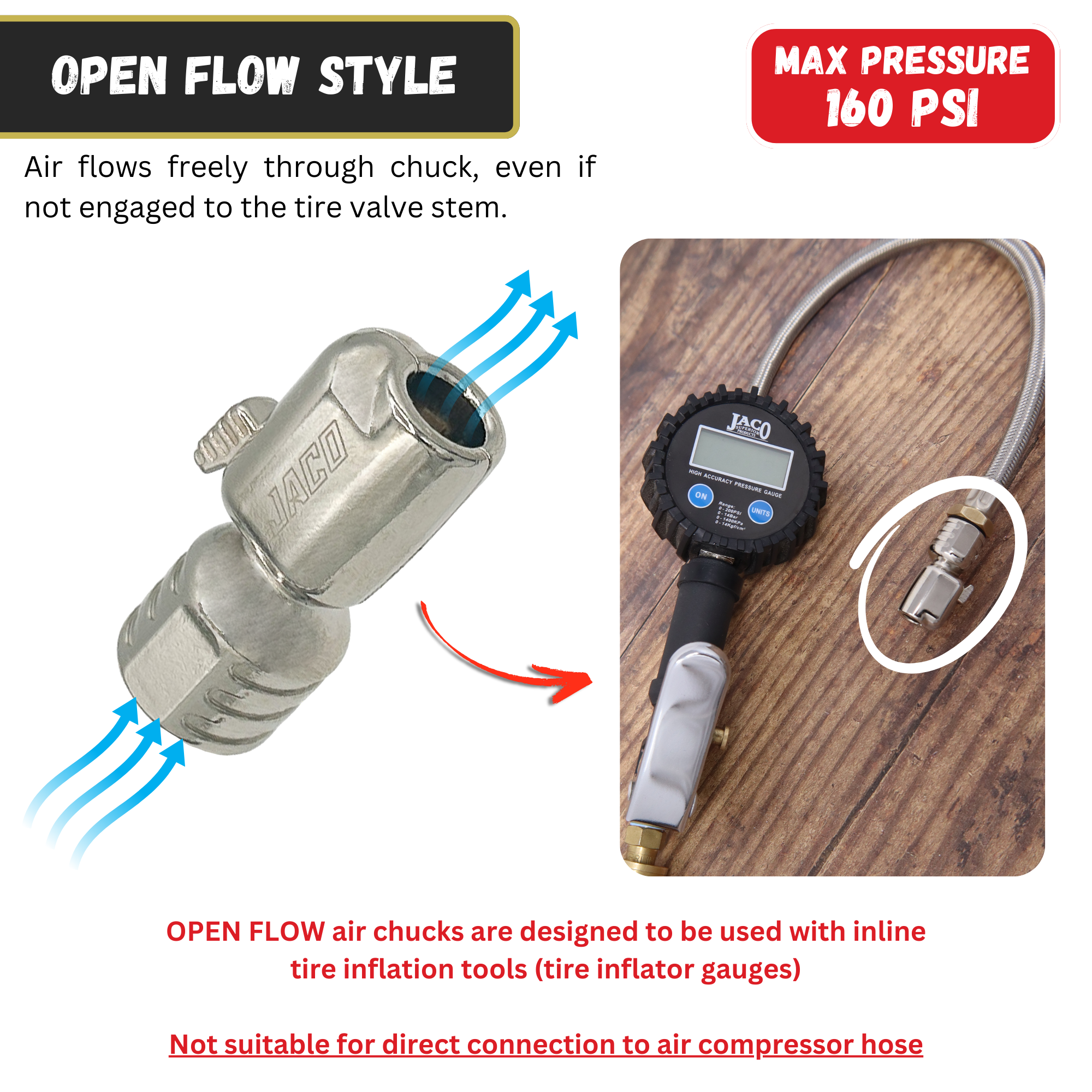 Lightning S-Series Quick Lock-on Tire Air Chuck | JACO