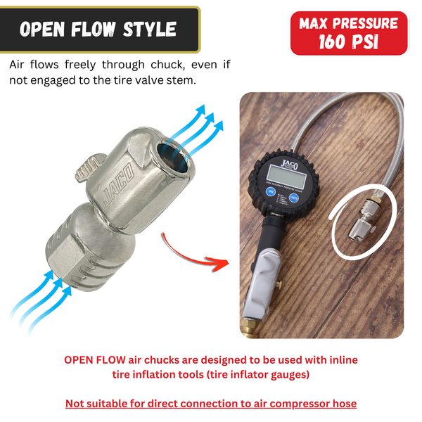 tire inflator chuck quick connect locking