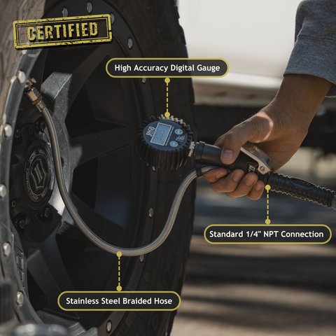 Freeman Composite Digital Tire Inflator With LCD Pressure Gauge, FS1DTI