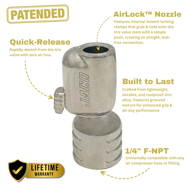 quick connect lock on tire air chuck for tire inflator