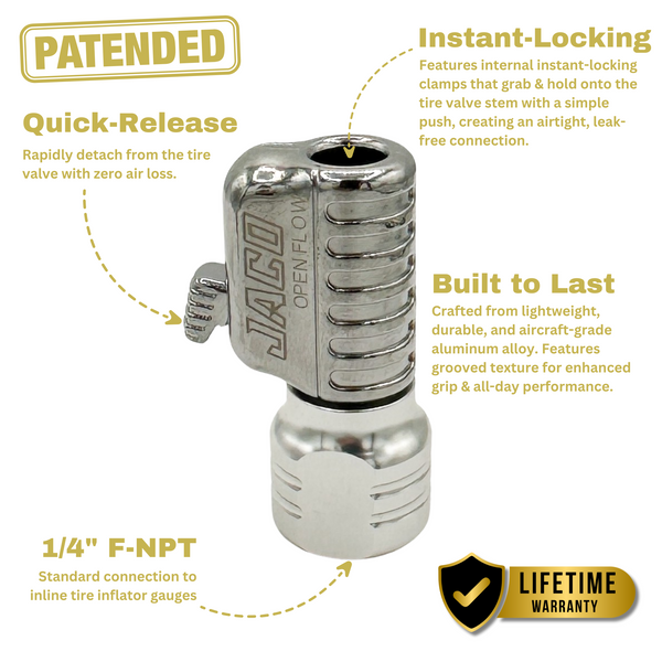 Lightning™ S2-Series Tire Air Chuck - 1/4" F-NPT - Image 9 - JACO