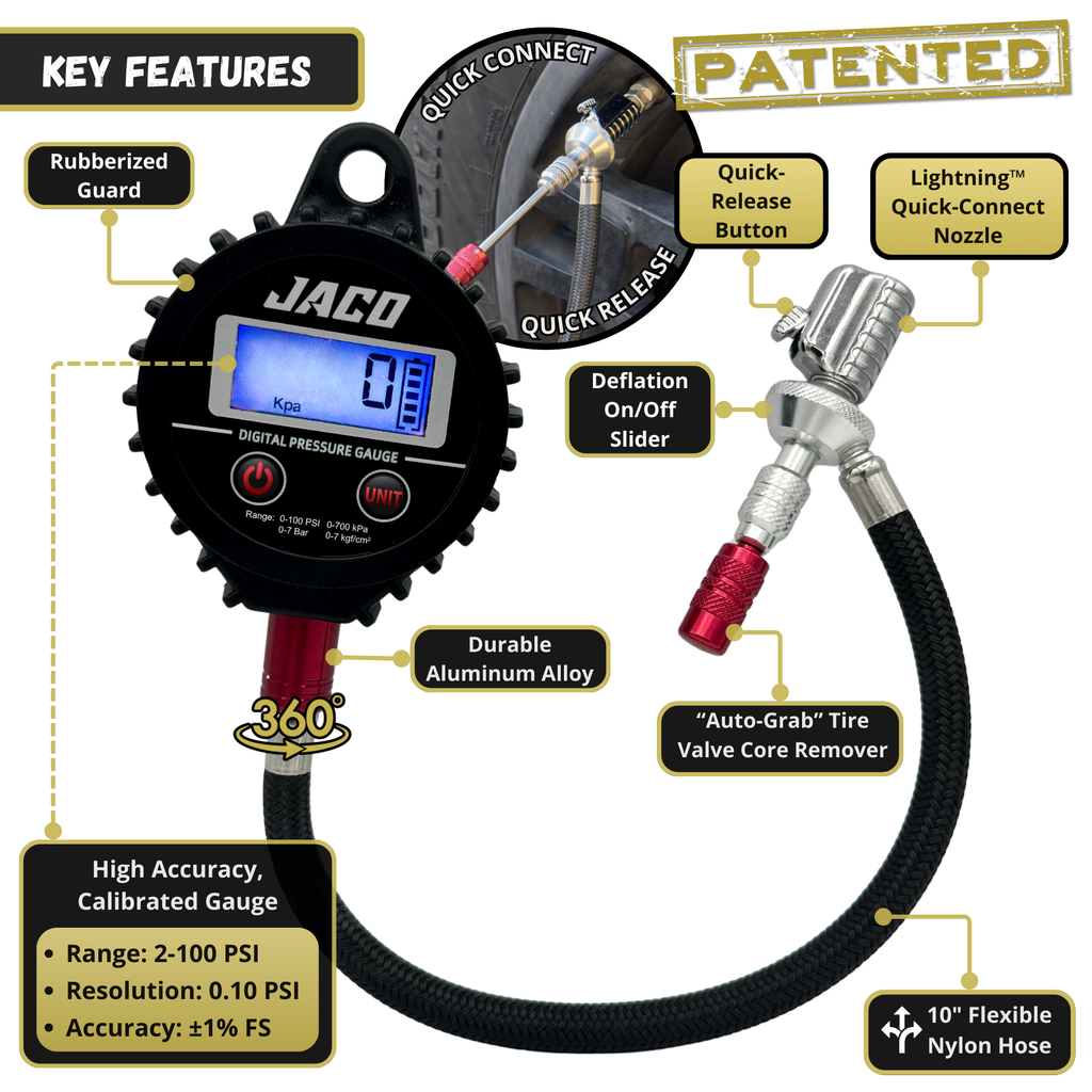 Lightning™ RX4 Digital Tire Deflator with Gauge | Quick-Connect Rapid Air Down Tool for Off Road 4x4