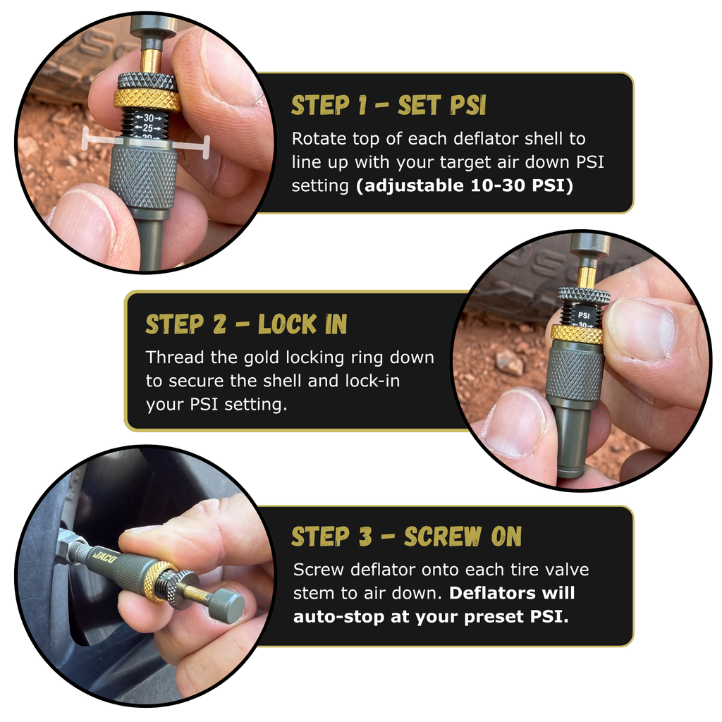 off road tire deflators air down valves
