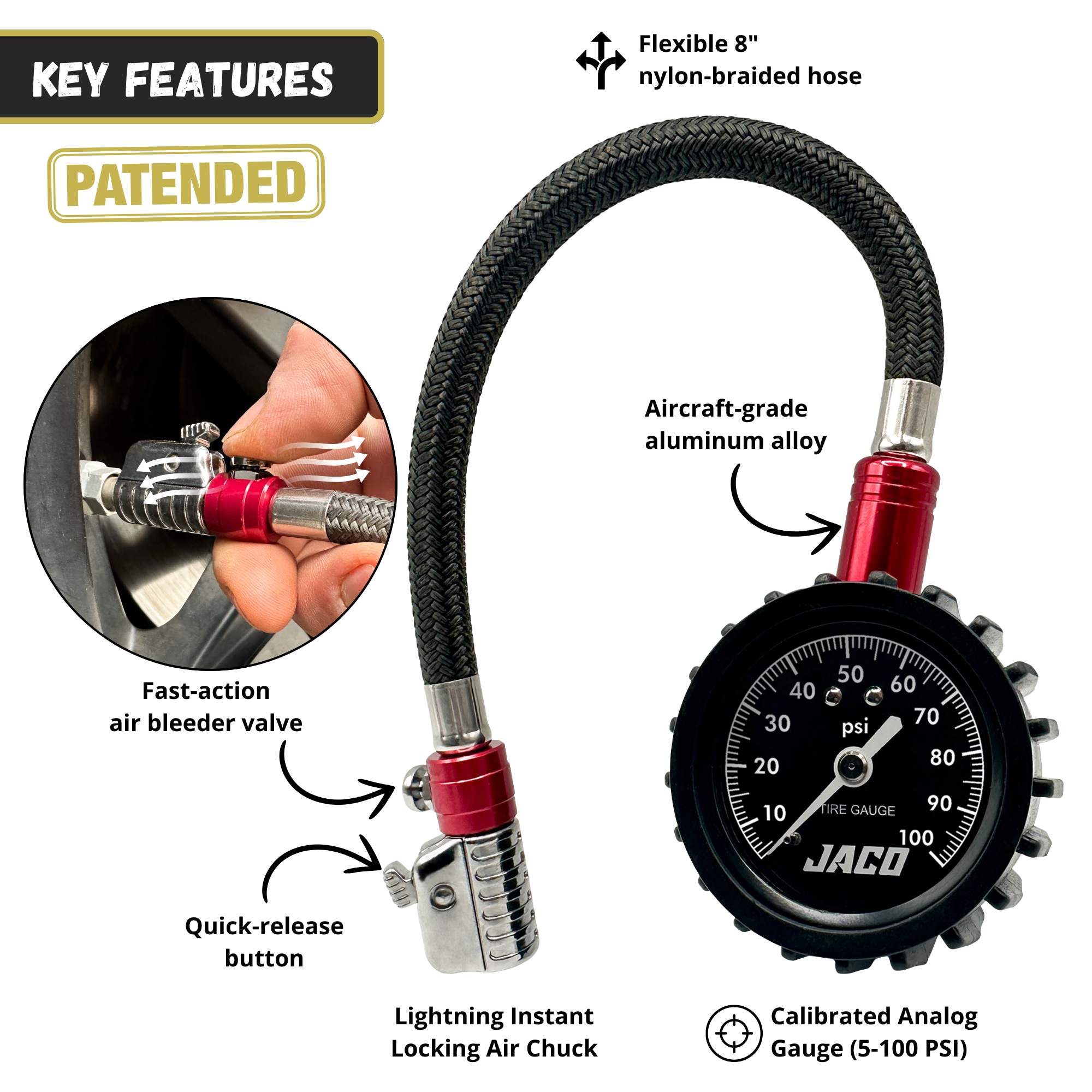 ElitePro-X Tire Gauge with Lightning Chuck | JACO