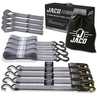 Tie Down Ratchet Straps (4 Pack) - 1 in x 15 ft | AAR Certified Break Strength (1,823 lbs) | Cargo Tie Down Set - Image 15 - JACO