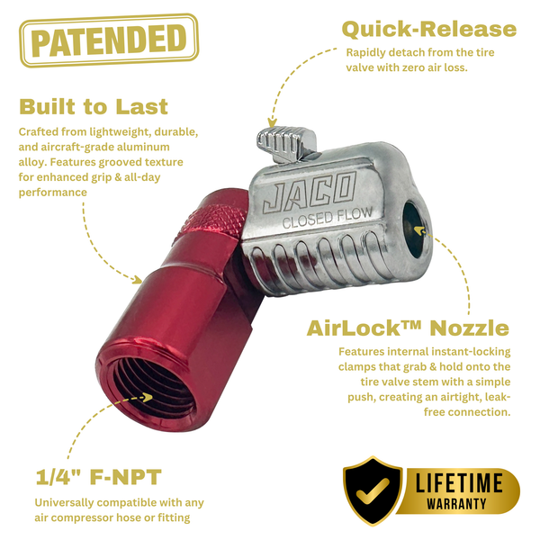 Lightning™ L2-Series Tire Air Chuck - 1/4" F-NPT - Image 5 - JACO