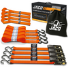Tie Down Ratchet Straps (4 Pack) - 1 in x 15 ft | AAR Certified Break Strength (1,823 lbs) | Cargo Tie Down Set - Image 8 - JACO