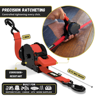 Retractable Ratchet Straps - 1" x 15 ft (1,760 lbs Break Strength) | Auto Self Retracting Cargo Tie Down Strap Set - Image 45 - JACO