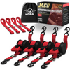 Retractable Ratchet Straps - 1" x 15 ft (1,760 lbs Break Strength) | Auto Self Retracting Cargo Tie Down Strap Set - Image 42 - JACO
