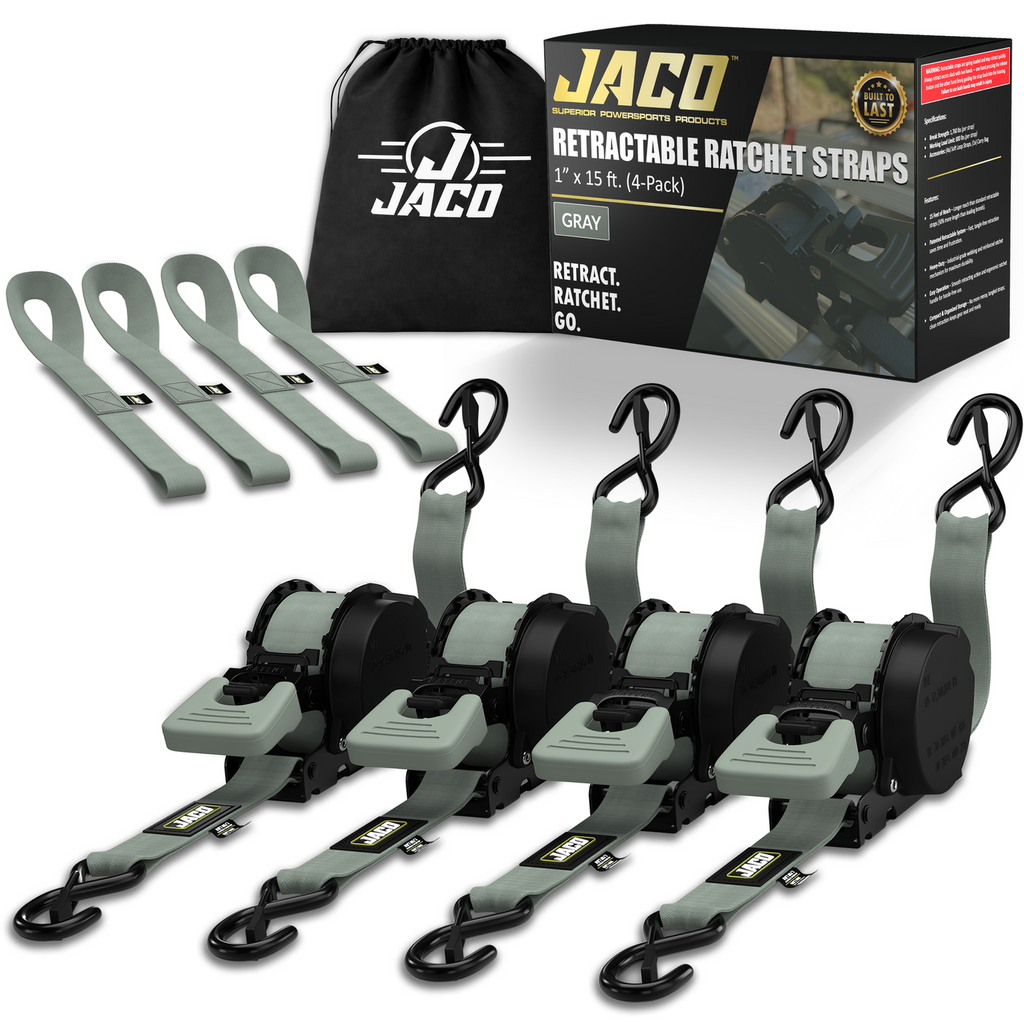 Retractable Ratchet Tie Down Straps - 1