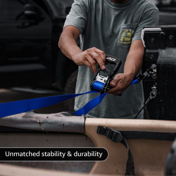 Heavy Duty Ratchet Tie Down Straps with Soft Loops (1.6" x 8 ft) | AAR Certified Break Strength (5,208 lbs) - Image 25 - JACO