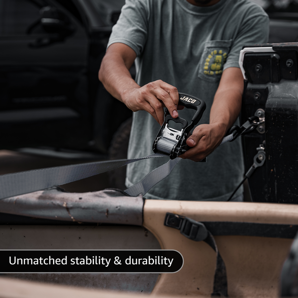 Heavy Duty Ratchet Tie Down Straps with Soft Loops (1.6" x 8 ft) | AAR Certified Break Strength (5,208 lbs) - Image 18 - JACO