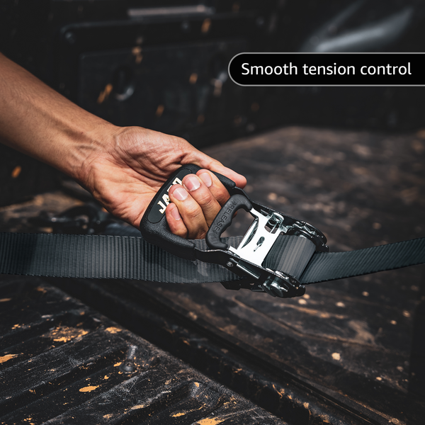 Heavy Duty Ratchet Tie Down Straps with Soft Loops (1.6" x 8 ft) | AAR Certified Break Strength (5,208 lbs) - Image 5 - JACO