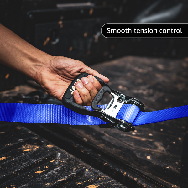Heavy Duty Ratchet Tie Down Straps with Soft Loops (1.6" x 8 ft) | AAR Certified Break Strength (5,208 lbs) - Image 26 - JACO