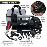 TrailPro™ Heavy Duty Portable Air Compressor - 3.5 CFM (12V/33A) | On x Off Road Tire Inflator Kit - Image 4 - JACO