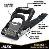 Heavy Duty Ratchet Tie Down Straps with Soft Loops (1.6" x 8 ft) | AAR Certified Break Strength (5,208 lbs) - Image 3 - JACO