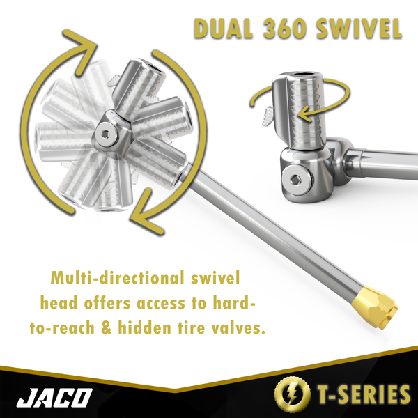 dual foot tire air chuck lock on