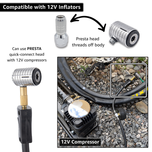 Lightning™ XP Locking Presta Air Chuck for Bike Tires - 1/4" F-NPT (Presta Valves) - Image 6 - JACO