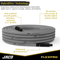 FlexPro™ Hybrid Air Hose (3/8" x 50 ft) | Dual 1/4" M-NPT Fittings (Storm Gray) - Image 6 - JACO