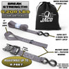 Tie Down Ratchet Straps with Soft Loops (1.6 in x 8 ft) - Heavy Duty Set | AAR Certified Break Strength (5,208 lbs)