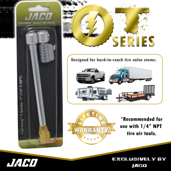 Lightning™ T-Series Tire Air Chuck | Open Flow, 1/4" F-NPT - Image 9 - JACO
