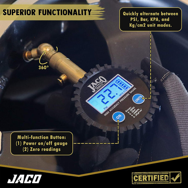 Elite® Digital Low Pressure Tire Gauge - Professional Accuracy - 30 PSI - Image 3 - JACO