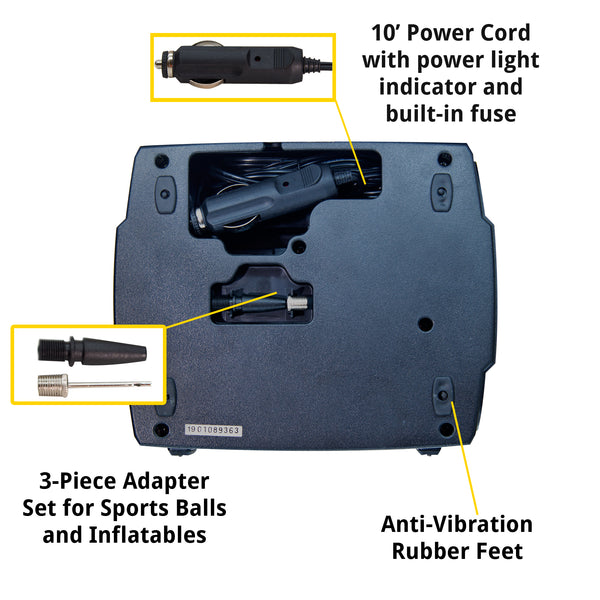 SmartPro™ 12v Digital Tire Inflator Pump - 100 PSI | Portable Tire Air Compressor - Image 5 - JACO