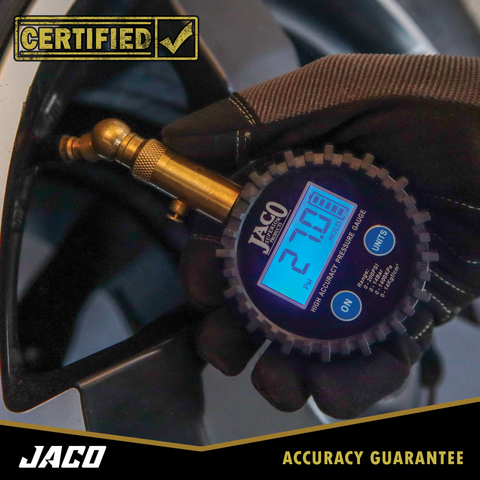 Medidor de presión de los neumáticos JACO Deluxe, 100 PSI