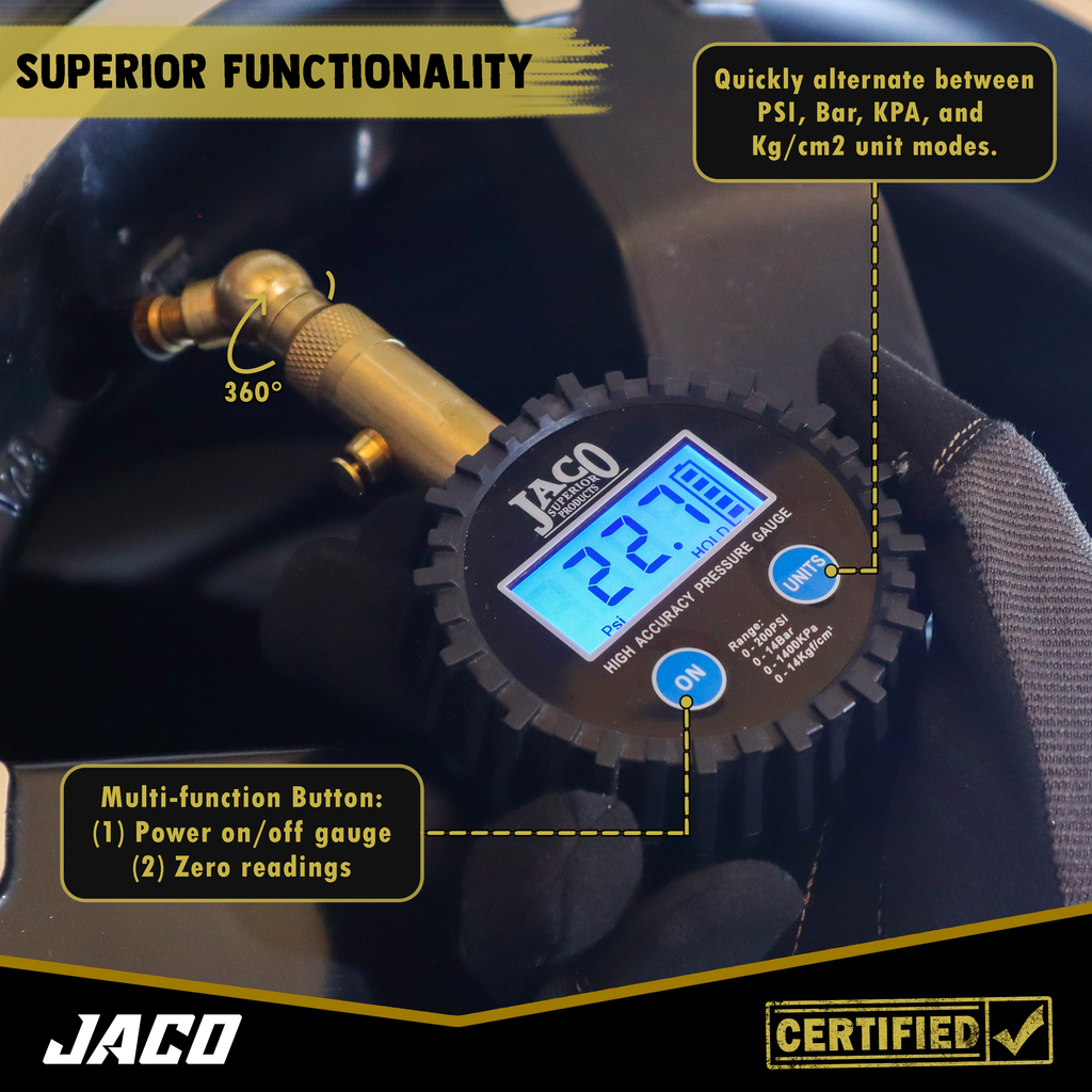 Elite™ Digital Tire Pressure Gauge - Professional Accuracy - 100 PSI
