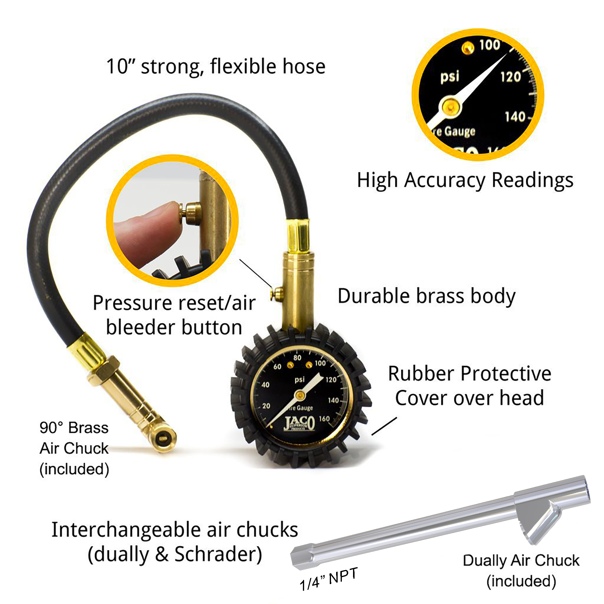 Shop Analogue Tire Pressure Gauges JACO