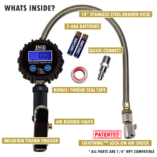 tire inflator with gauge