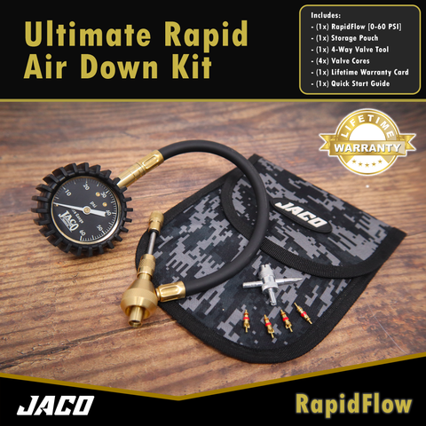Jaco Rapidflow Tire Deflator with Gauge (0-60 PSI) | Rapid 4x4 Off Road Air Down Kit