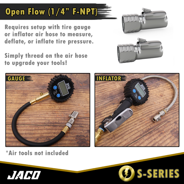 Lightning™ S-Series Tire Air Chuck | Open Flow, 1/4" F-NPT - Image 6 - JACO