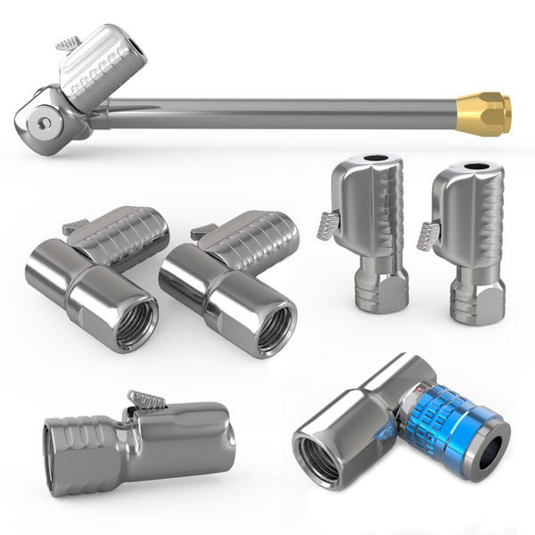 Lightning™ Tire Air Chuck Starter Kit - Patented | Open Flow, 1/4" F-NPT (Set of 7) - Image 2 - JACO
