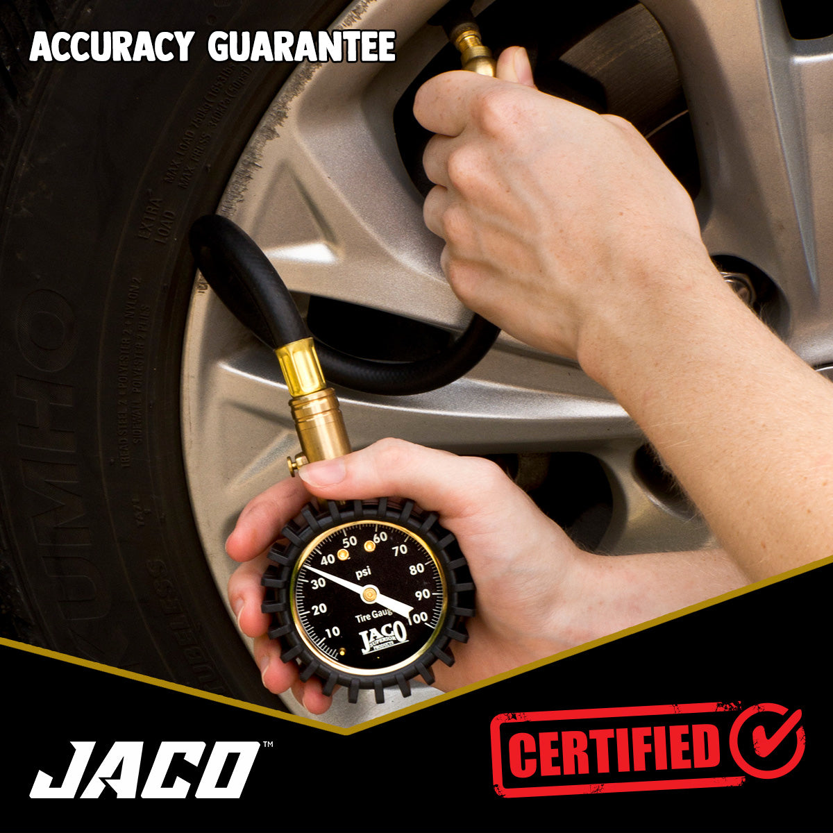 Deluxe™ Tire Pressure Gauge - 100 PSI | JACO