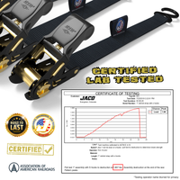 Tie Down Ratchet Straps (4 Pack) - 1 in x 15 ft | AAR Certified Break Strength (1,823 lbs) | Cargo Tie Down Set - Image 6 - JACO