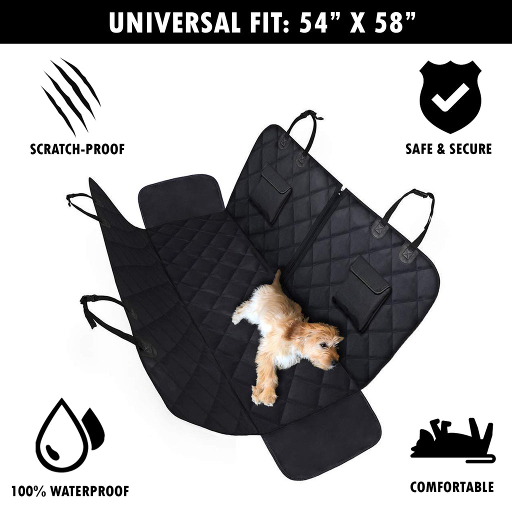 ProtectPro™ Dog Car Seat Cover - Heavy Duty, Waterproof, and Scratch Proof Back Seat Protector - Travel Pet Hammock for Car, Truck, and SUV - Universal Fit