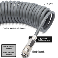 Polyurethane Coiled Air Hose Kit - 1/4" x 30 ft | with Air Compressor Fittings - Image 3 - JACO