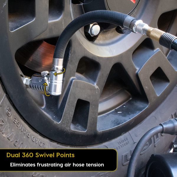 Lightning L2X Tire Inflator Hose Extension Self-Locking Nozzle | Patented Lock-on Air Hose Adapter for Tire Pumps (Open Flow) - Image 7 - JACO