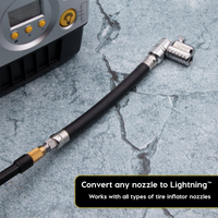 Lightning L2X Tire Inflator Hose Extension Self-Locking Nozzle | Patented Lock-on Air Hose Adapter for Tire Pumps (Open Flow) - Image 10 - JACO