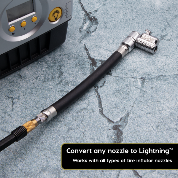 Lightning L2X Tire Inflator Hose Extension Self-Locking Nozzle | Patented Lock-on Air Hose Adapter for Tire Pumps (Open Flow) - Image 10 - JACO